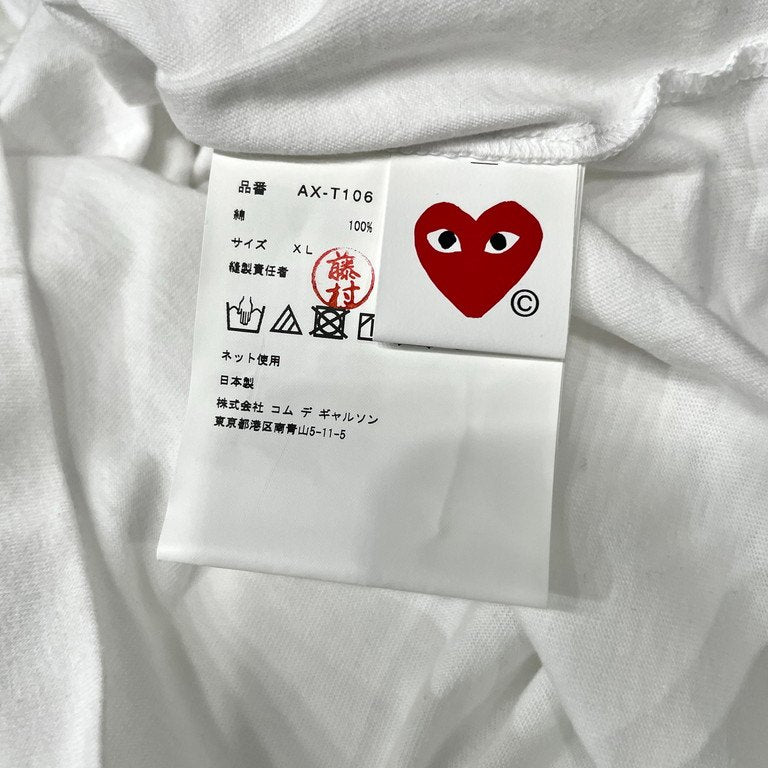 PLAY COMME des GARCONS ハートロゴプリントクルーネックワッペンTシャツ カットソー Tee T-shirt トップス 未使用 半袖 プレイ コムデギャルソン メンズ レディース ユニセックス