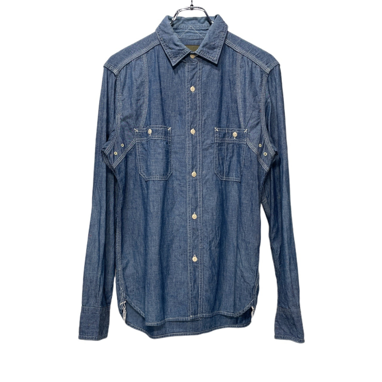Nigel Cabourn コットンリネンシャンブレーダブルポケット空環シャツ ブラウス トップス ナイジェルケーボン メンズ