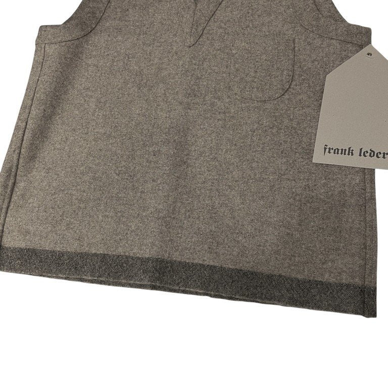 FRANK LEDER 圧縮ウールVネックヘムラインプルオーバーポケットベスト ノースリーブ トップス ジャケット アウター タグ付き 定価53,900円 フランクリーダー メンズ