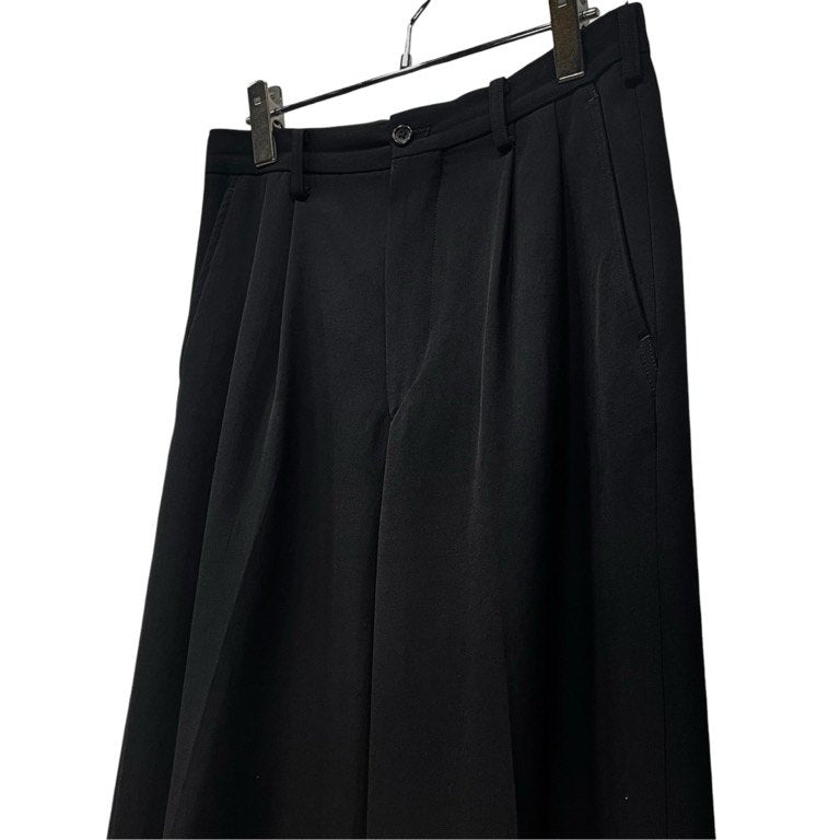 Yohji Yamamoto Pour Homme ウールギャバジン2タックテーパードパンツ スラックス トラウザーズ Archive 80s 90s 丸文字ロゴ 初期 ボトムス ヨウジヤマモトプールオム メンズ