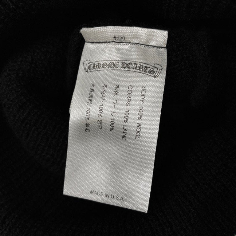 CHROME HEARTS WOOL WATCH CAP CHプラス刺繍ウールニットビーニー キャップ 帽子 ブラック クロムハーツ メンズ レディース ユニセックス
