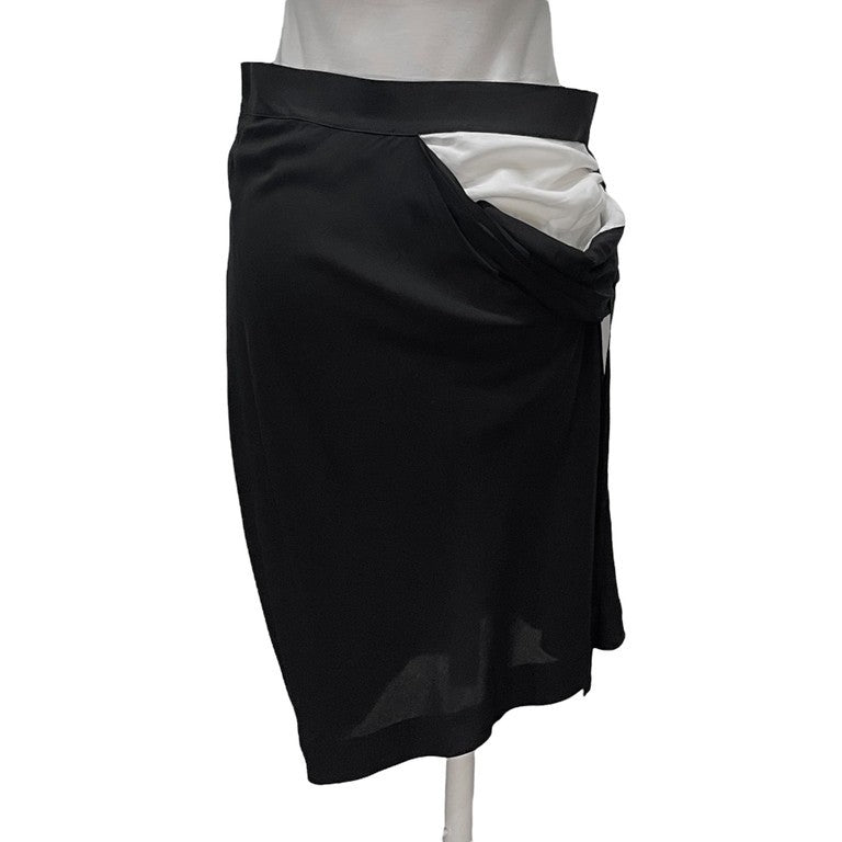 ANN DEMEULEMEESTER 00s レーヨンシフォンサイドアジャスターレイヤードイージースカート ボトムス ウエストゴム アンドゥムルメステール レディース