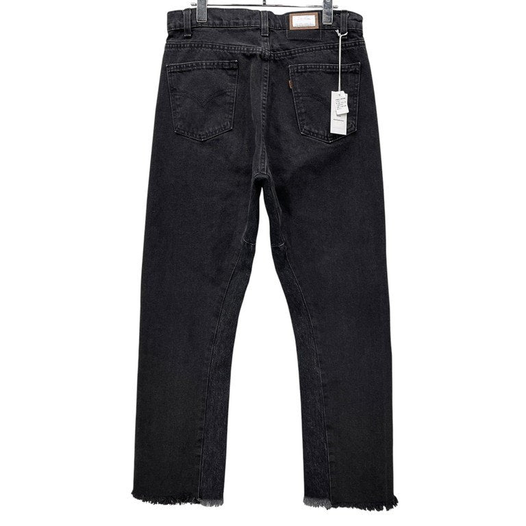 CHANGES 24AW LOOM exclusive REMAKE REGULAR FIT DENIM PANTS VINTAGE LEVI’S JEANS ヴィンテージリーバイス505ブラックデニムリメイク再構築カットオフフリンジパンツ ボトムス