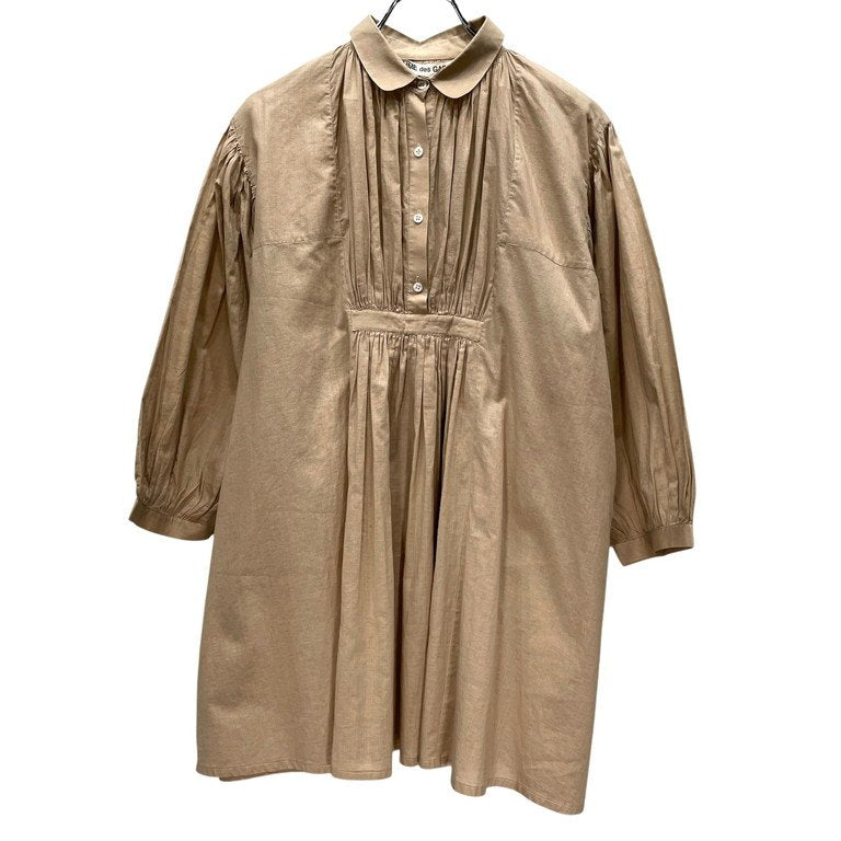 COMME des GARCONS リネンギャザープルオーバースモックワンピース シャツ ブラウス チュニック Archive 70s 初期 トップス コムデギャルソン レディース