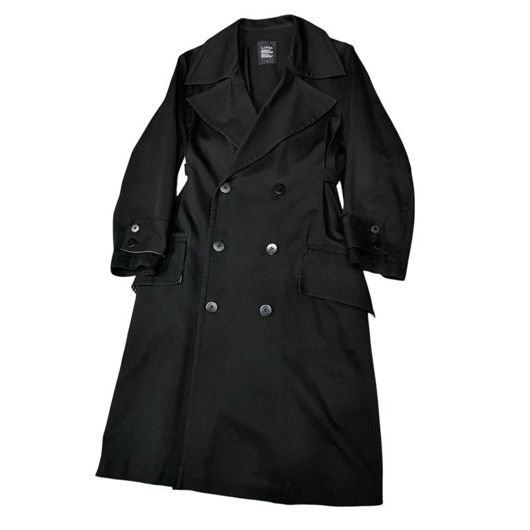 LIMI feu コットンサージダブルバックベルトロングコート ダブルブレスト ジャケット ブルゾン アウター Yohji Yamamoto リミフゥ ヨウジヤマモト レディース