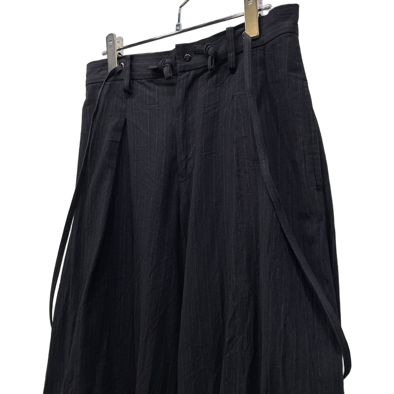 REGULATION Yohji Yamamoto ピンストライプコットンサスペンダーバルーンパンツ ボトムス レギュレーション ヨウジヤマモト レディース