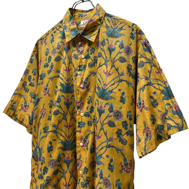 C.P. COMPANY コットンガーゼフローラルプリントシャツ 総柄 花 フラワー 半袖 Archive 80s ブラウス トップス Massimo Osti マッシモオスティ シーピーカンパニー メンズ