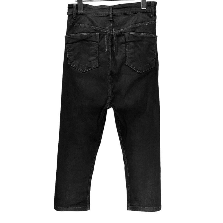 Rick Owens DRKSHDW ASTAIR CROPPED アステールクロップドサルエルブラックデニムパンツ ジーンズ ドロップクロッチ