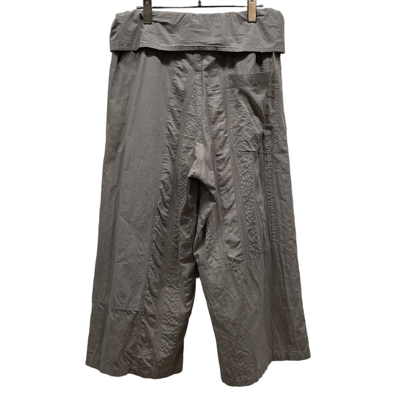 Y's 22SS コットンガーゼストライプウエストゴムシャーリングイージーワイドパンツ ボトムス ドローストリング Yohji Yamamoto ワイズ ヨウジヤマモト レディース