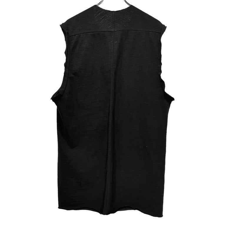 Rick Owens 23AW LUXOR TOP ルクソールトップ コットンレザー切替カットオフノースリーブベスト カットソー Tシャツ トップス シャツ ジャケット コート アウター RR02C7103BGCOL1 定価173,800円