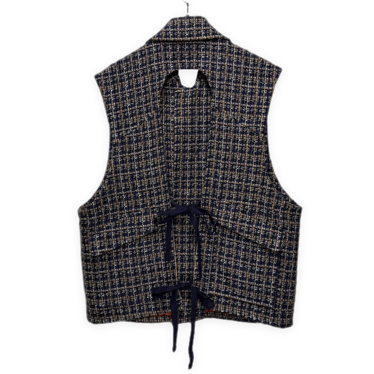 SUBLATIONS GLITTERY TWEED HELI-CREW VEST .07 銀糸混紡ツイードバックリボンベスト トップス アウター ジャケット S071306 サブレーションズ メンズ