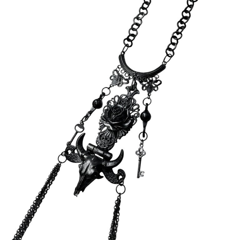 Jean Paul GAULTIER ローズバッファローロングチェーンネックレス 一点物 激レア 希少 Archive 90s 00s JPG 未使用 薔薇 バフォメット ペンダント アクセサリー ジャンポールゴルチエ メンズ レディース ユニセックス