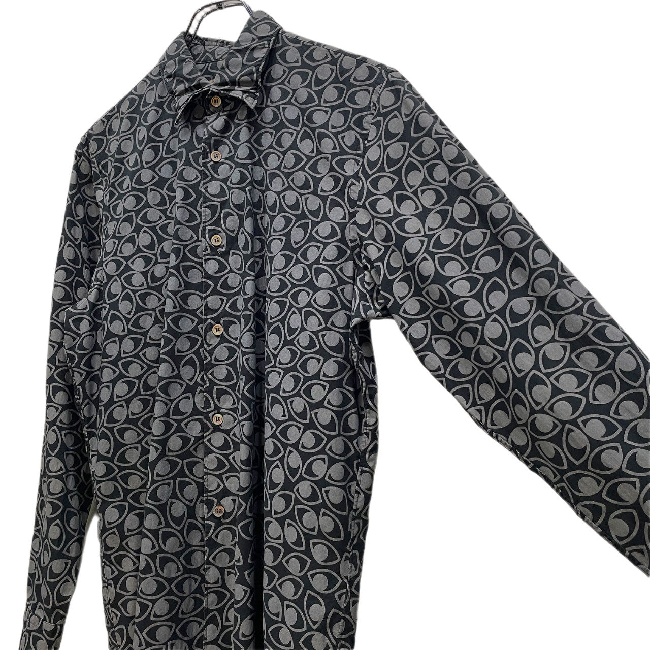 JAN COMME des GARCONS コットンブロードアイプリントレギュラーカラーシャツ ブラウス トップス Archive 目 総柄 ヤン コムデギャルソン メンズ レディース ユニセックス