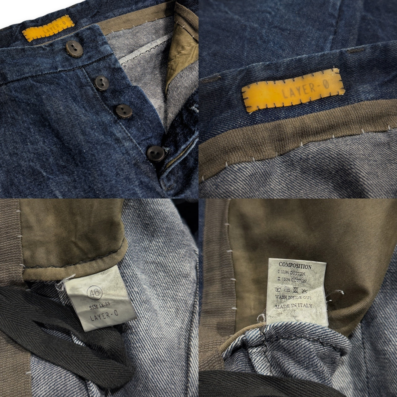 LAYER-0 DENIM 5P PANT インディゴデニムレザーボタン5ポケットパンツ ジーンズ ボトムス Alessio Zero レイヤーゼロ メンズ