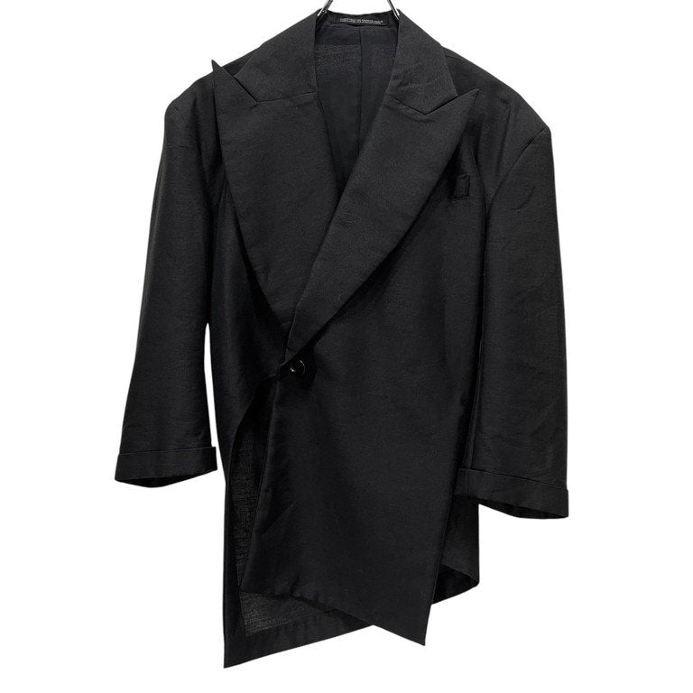 Yohji Yamamoto Femme 01SS ピークドラペル変形カットアシンメトリー1Bテーラードジャケット Archive ブレザー ブルゾン コート アウター ヨウジヤマモトファム レディース