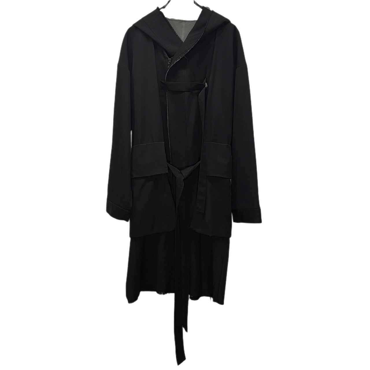 The Viridi-anne 18AW ウールギャバジンカットオフベルテッドロングコート ジャケット フード 定価94,600円 VI-2942-06 ザ ヴィリジアン メンズ