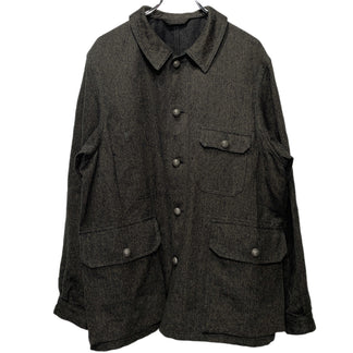 Nigel Cabourn FRENCH WORK JACKET - HEMP ヘンプコットンブラックシャンブレーチェンジメタルボタンフレンチワークジャケット ブルゾン コート アウター 定価66,000円 ナイジェルケーボン メンズ
