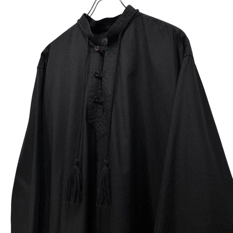 S'YTE Yohji Yamamoto 18AW BROAD COTTON TASSEL SHIRT コットンブロードフリンジタッセルスタンドカラープルオーバーシャツ ブラウス チュニック トップス サイト ヨウジヤマモト メンズ レディース ユニセックス