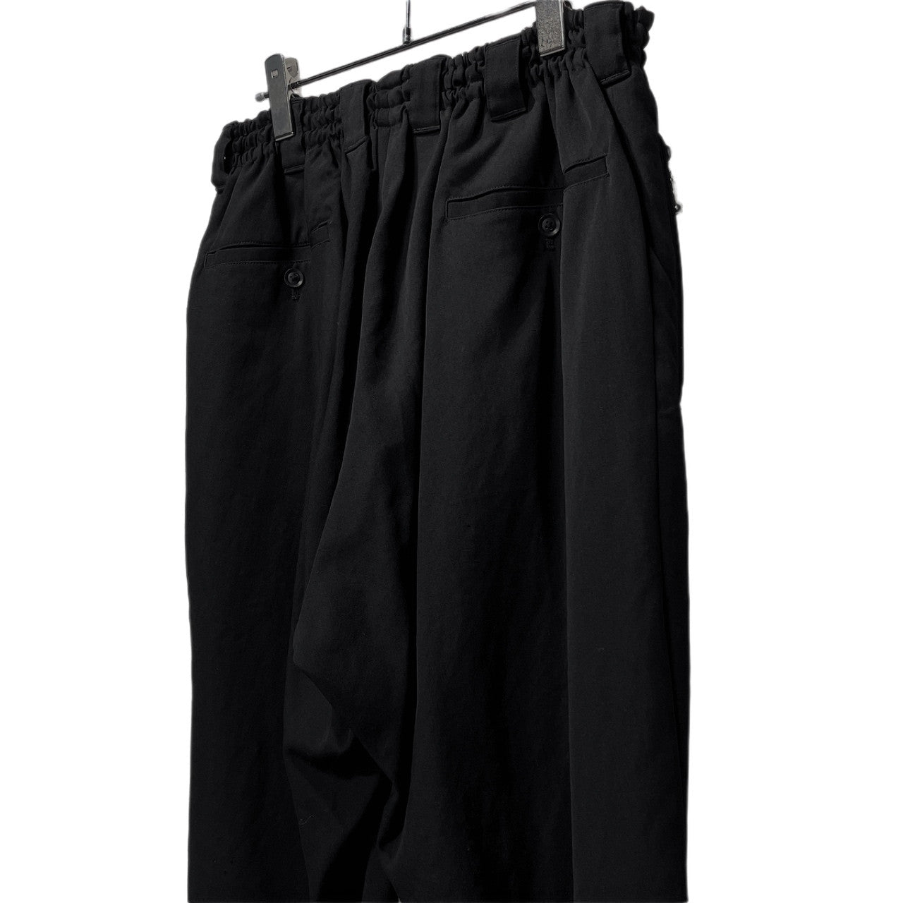 Yohji Yamamoto Pour Homme 18AW ウールギャバジンボールチェーンファスナーポケットパンツ Ball Fastener Pants ボトムス ウエストゴムシャーリング ドローストリング HW-P97-100 ヨウジヤマモトプールオム メンズ