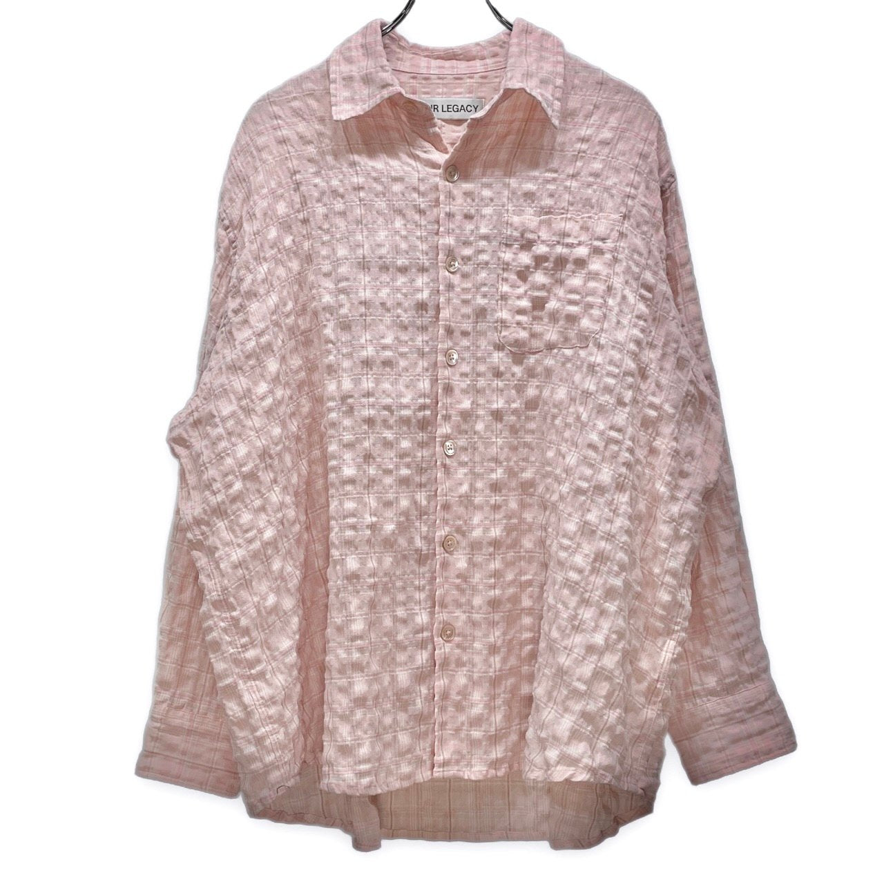 OUR LEGACY 24SS BORROWED SHIRT 皺加工ガーゼチェックシャツ シワ ブラウス トップス M2242BP アワーレガシー メンズ