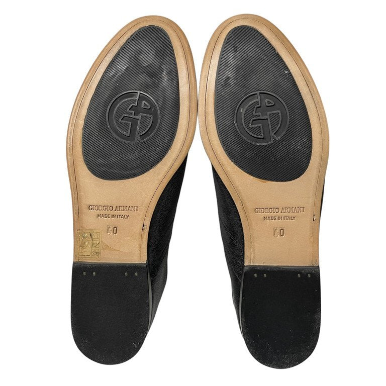 GIORGIO ARMANI グレインレザースリッポンシューズ ドライビング 短靴 ブーツ ローファー クツ ジョルジオアルマーニ メンズ