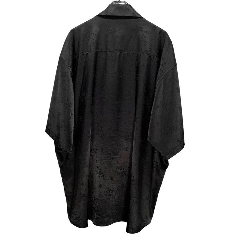 VAQUERA NYC 21ss TUXEDO RUFFLE BUTTON DOWNSHIRTS ポリエステルジャカードサテンフリルボタンダウンシャツ 半袖 ブラウス 定価44,000円 ヴァケラ メンズ レディース ユニセックス