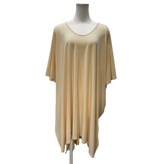 ISSEY MIYAKE 21SS オーバーサイズバックギャザードレープカットソーワンピース トップス とろみ トリアセテートポリエステル ジャージー 天竺 Tシャツ イッセイミヤケ レディース