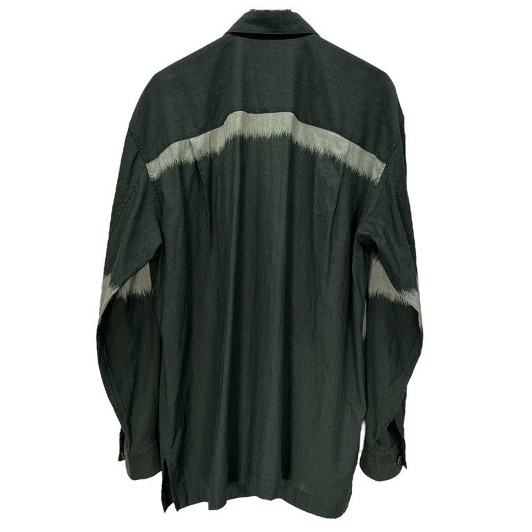 ISSEY MIYAKE ウールコットンラインデザインボックスシルエットシャツ Archive 80s 90s ブラウス ボーダー オーバーサイズ イッセイミヤケ メンズ