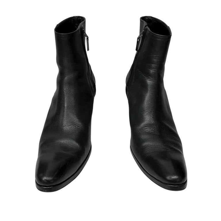 GalaabenD グレンソンキップレザーポインテッドトゥヒールブーツ サイドジップシューズ 靴 クツ 定価90,200円 ガラアーベント メンズ