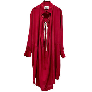 Vivienne Westwood 22AW 総シルクネックドローストリングシャーリングロングシャツワンピース コート トップス ブラウス アウター Archive IMPORT インポート コレクションライン ヴィヴィアンウエストウッド メンズ レディース