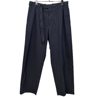 AURALEE 21SS FINX NYLON STRETCH WIDE SLACKS フィンクスコットンナイロンストレッチベルテッドストライプワイドスラックス ベルト パンツ ボトムス 定価39,600円 A21SP02FN オーラリー メンズ