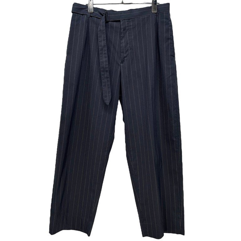 AURALEE 21SS FINX NYLON STRETCH WIDE SLACKS フィンクスコットンナイロンストレッチベルテッドストライプワイドスラックス ベルト パンツ ボトムス 定価39,600円 A21SP02FN オーラリー メンズ