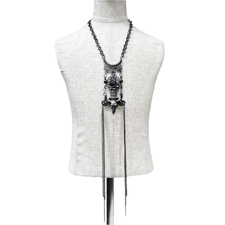 Jean Paul GAULTIER ローズバッファローロングチェーンネックレス 一点物 激レア 希少 Archive 90s 00s JPG 未使用 薔薇 バフォメット ペンダント アクセサリー ジャンポールゴルチエ メンズ レディース ユニセックス