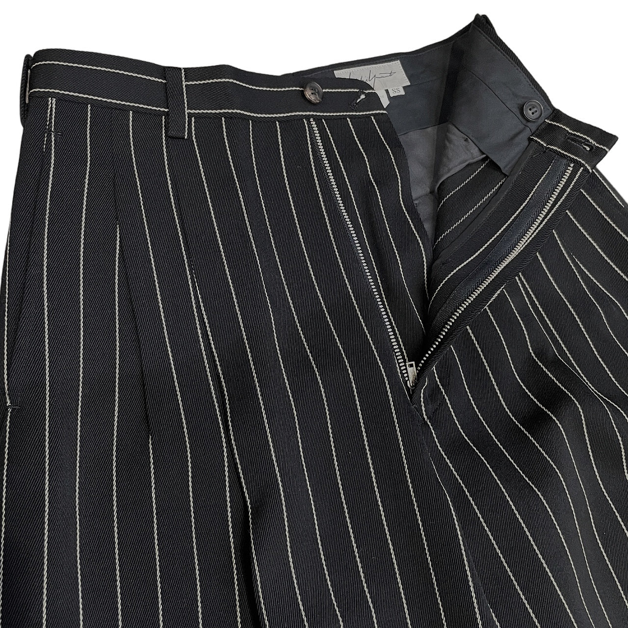Yohji Yamamoto Femme 93AW ストライプセットアップスーツ Archive 90s 脱色期 テーラードジャケット パンツ ブルゾン アウター ボトムス ヨウジヤマモトファム レディース