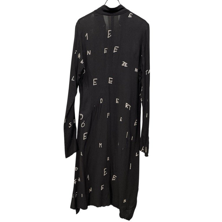 PAL OFFNER 18AW レーヨン抜染英字ナンバリングプリントカットオフロングシャツ ブラウス トップス アウター 総柄 パルオフナー メンズ レディース ユニセックス