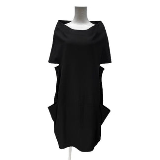 LIMI feu ウールギャバジンノースリーブ立体ネックワンピース 変形 トップス アウター ブラウス Yohji Yamamoto Femme リミフゥ ヨウジヤマモト レディース
