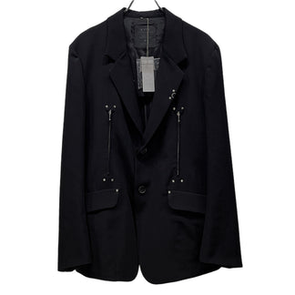 S'YTE Yohji Yamamoto ウールギャバジンスタッズジップデザイン2Bテーラードジャケット ブレザー ブルゾン コート アウター 未使用タグ付き サイト ヨウジヤマモト メンズ