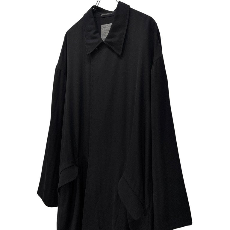 Yohji Yamamoto Pour Homme ウールボタンレスロングコート Archive 80s 90s 初期 希少 丸文字ロゴ ジャケット ブルゾン アウター ヨウジヤマモトプールオム メンズ