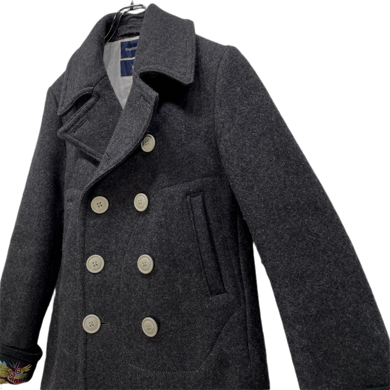 MIHARA YASUHIRO 龍刺繍ウールメルトンピーコート PEA COAT ダブルブレスト ジャケット ブルゾン アウター Archive 00s ミハラヤスヒロ メンズ