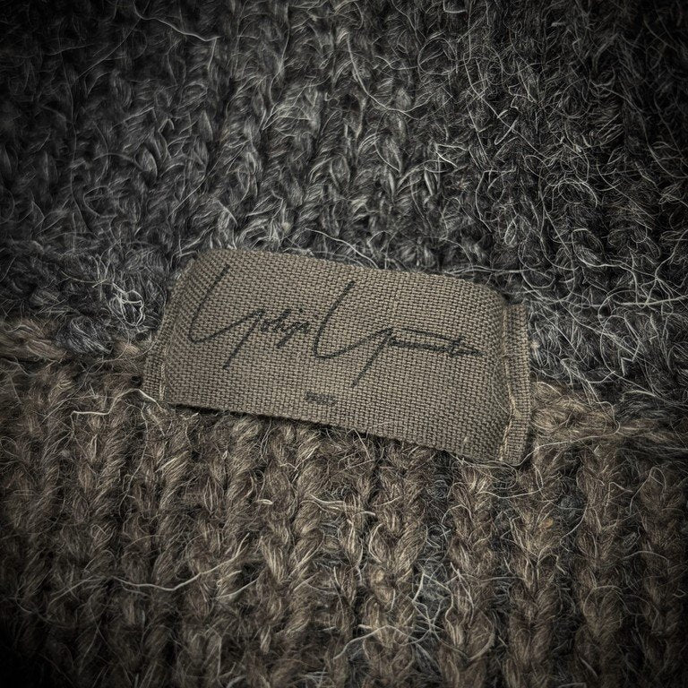 Yohji Yamamoto Femme 82AW アシンメトリーハイネックブロックチェック編みニットセーター Archive 1982 Autumn Winter 80s 90s ボロルック 最初期 超希少 柄 トップス ヨウジヤマモトファム ワイズ レディース