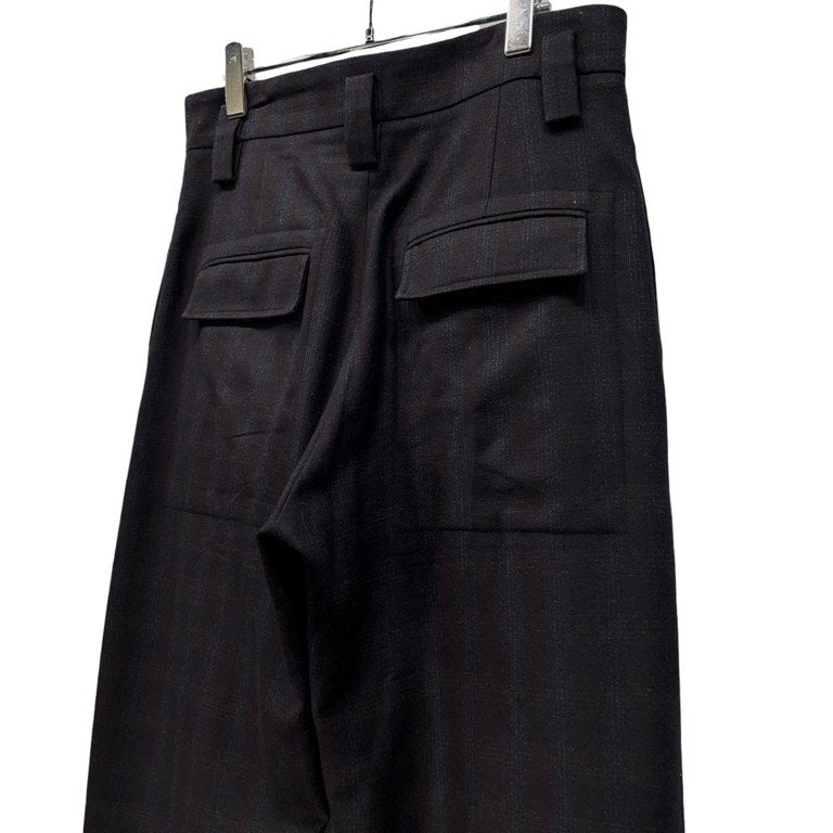 STUDIO NICHOLSON 20AW CHERI WOOL PRINCE OF WALES STITCHED PLEAT VOLUME PANT LOVAT ウールチェックボリュームプリーツパンツ スラックス トラウザーズ ボトムス 定価59,400円 SNM-347 スタジオニコルソン メンズ