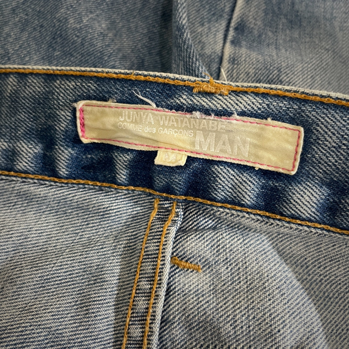 JUNYA WATANABE COMME des GARCONS MAN ヴィンテージディテール5ポケットデニムパンツ ジーンズ オフセットベルトループ リベット ボトムス Archive ジュンヤワタナベ マン コムデギャルソン メンズ