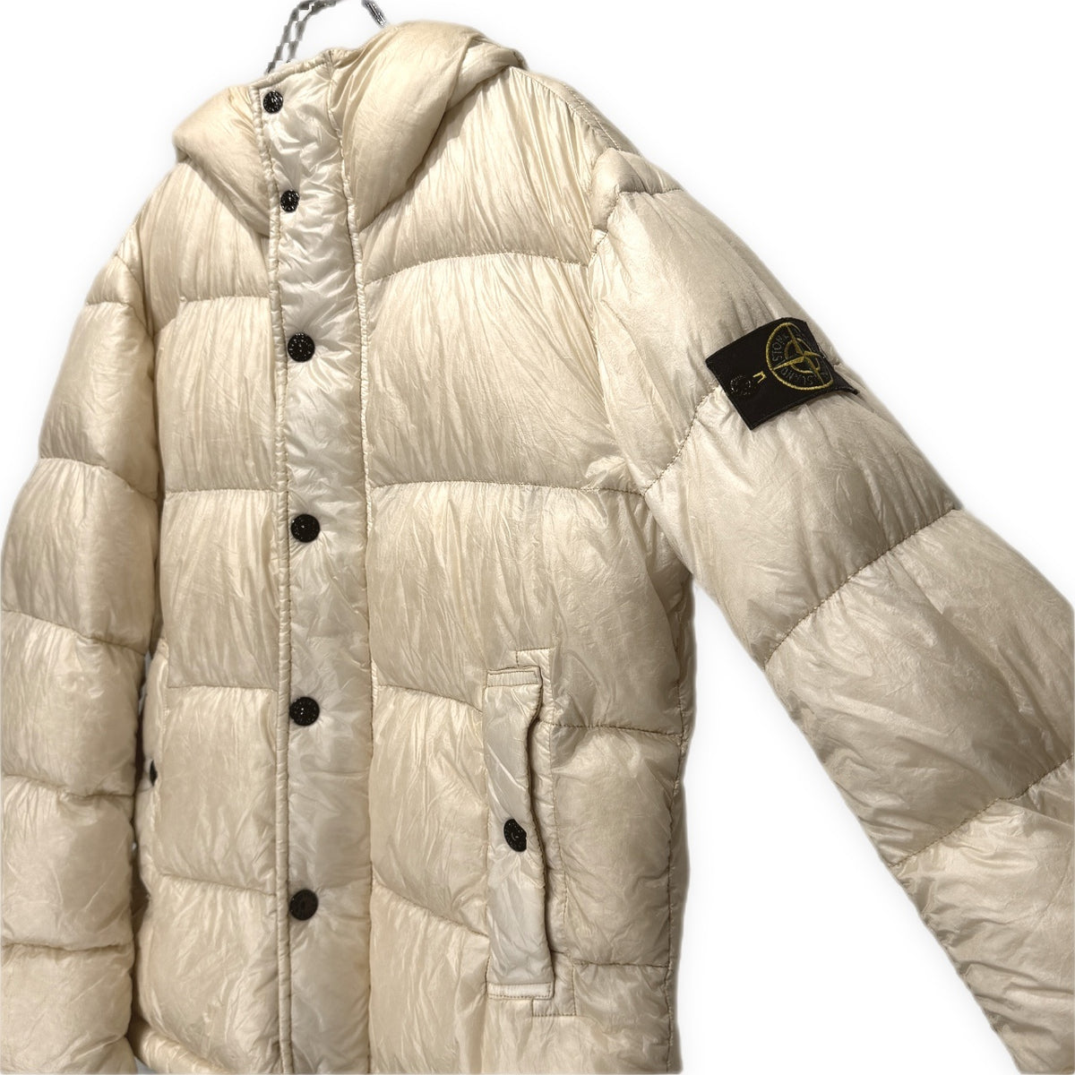 STONE ISLAND 14AW GARMENT DYED DOWN_26 GR X SQM_N ガーメントダイホワイトダックダウンジャケット ブルゾン コート アウター XL 製品染め ストーンアイランド メンズ