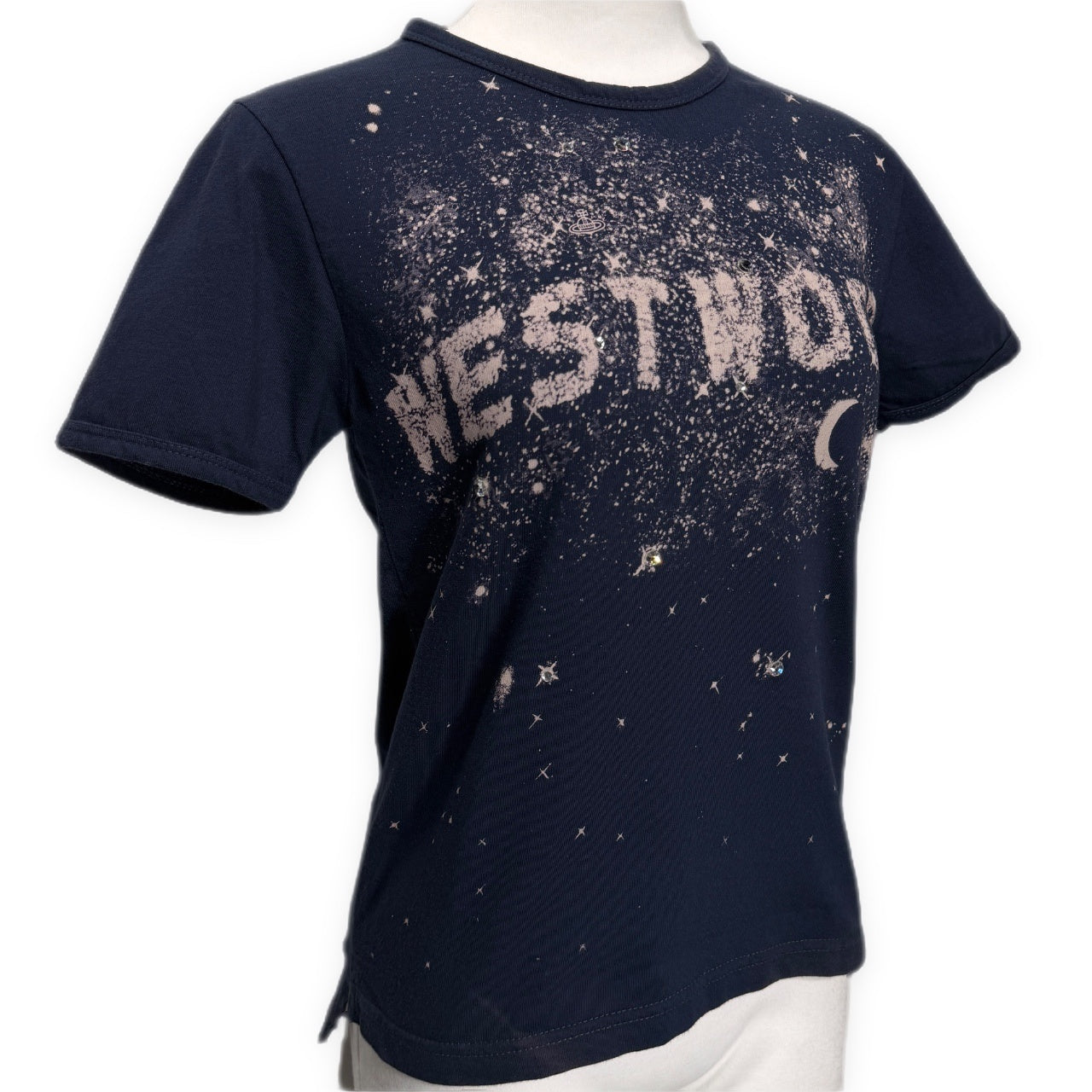 Vivienne Westwood MILKY WAY TEE ミルキーウェイTシャツ ストーン装飾銀河プリントカットソー Tee T-shirt Archive 90s GOLD LABEL KNIT WEAR ヴィヴィアンウエストウッド ゴールドレーベル レディース
