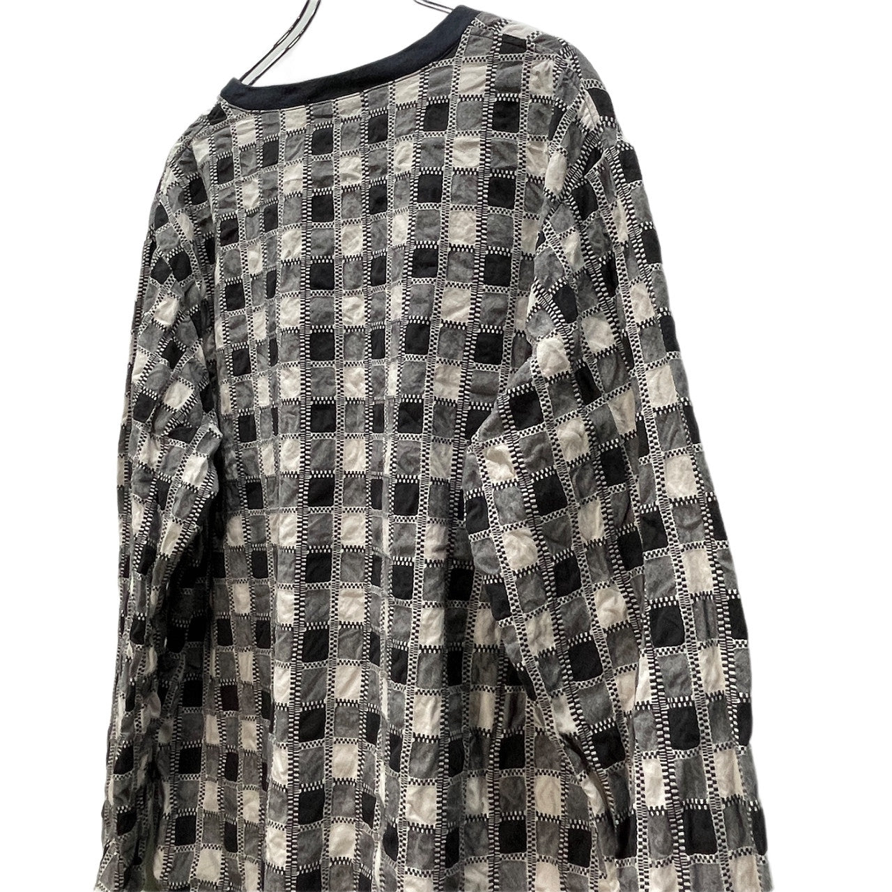 KUON 18AW PULLOVER LONG SLLVE SHIRT 吉野格子(柳格子) 刺し子プルオーバースウェットシャツ トップス Tシャツ カットソー Tee クオン メンズ