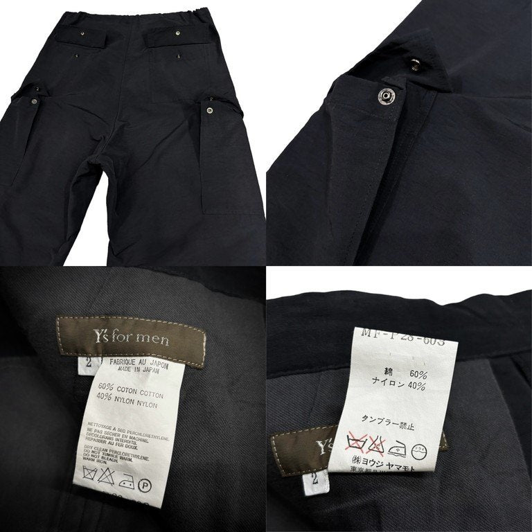 Y's for men コットンナイロンロクヨンクロスドローストリングワイドカーゴパンツ ミリタリー アーミー 60/40 Archive Yohji Yamamoto