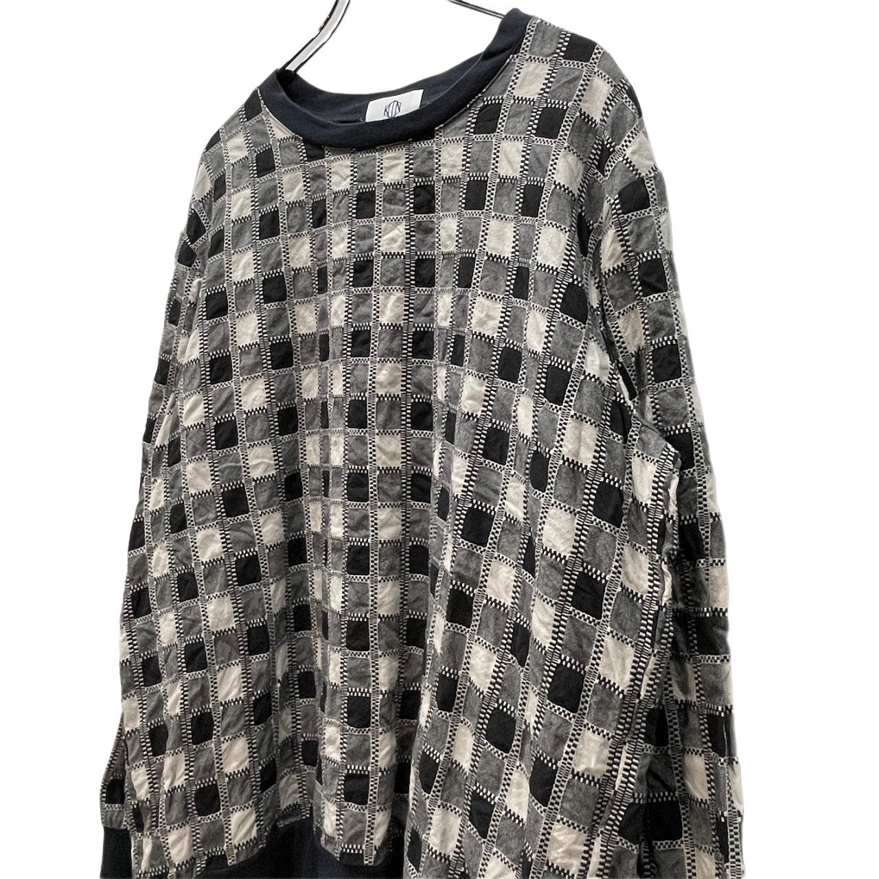 KUON 18AW PULLOVER LONG SLLVE SHIRT 吉野格子(柳格子) 刺し子プルオーバースウェットシャツ トップス Tシャツ カットソー Tee クオン メンズ