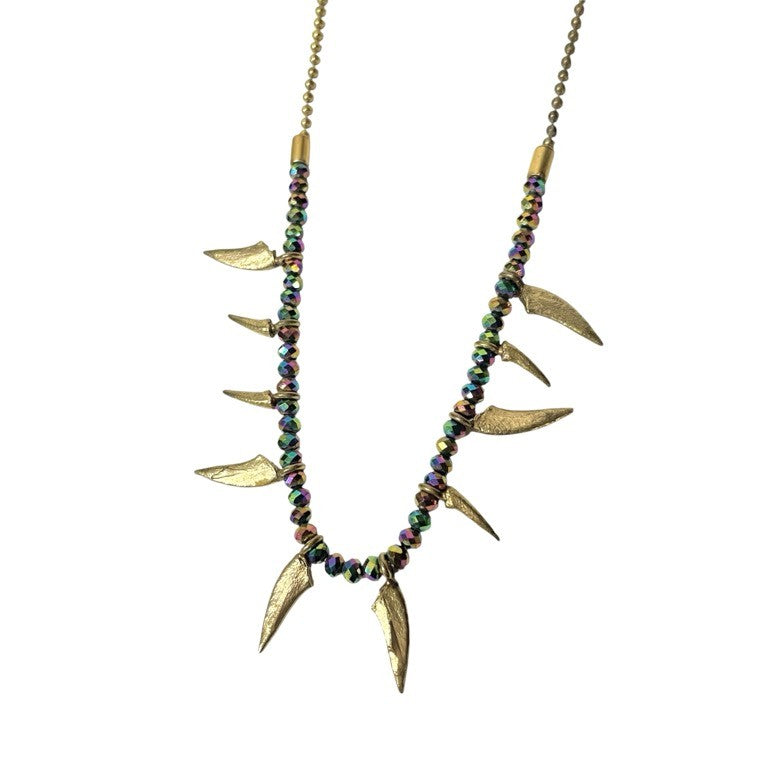 IOSSELLIANI ファングモチーフコンビゴールドネックレス 牙 歯 トゥース 金メッキ ネイティブ アクセサリー メンズ レディース ユニセックス イオッセリアーニ