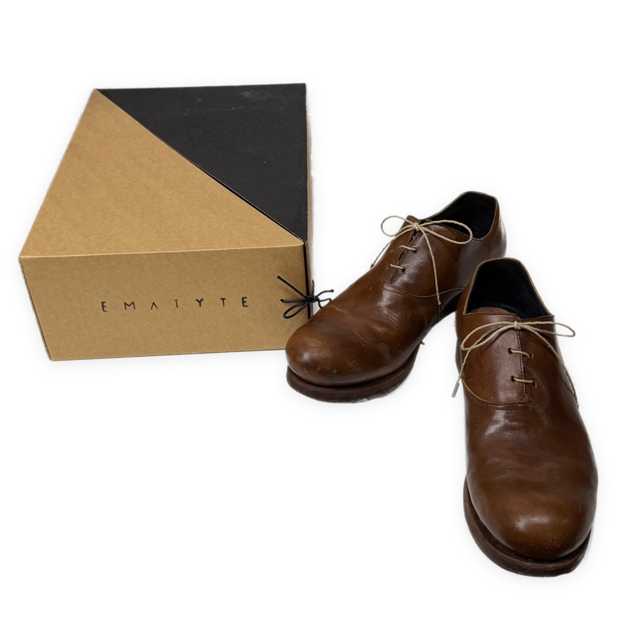 EMATYTE D20B DERBY SHOES NATURAL BROWN カーフレザーワンピースパターンダービーシューズ 短靴 一枚革 クツ 42 エマタイト メンズ