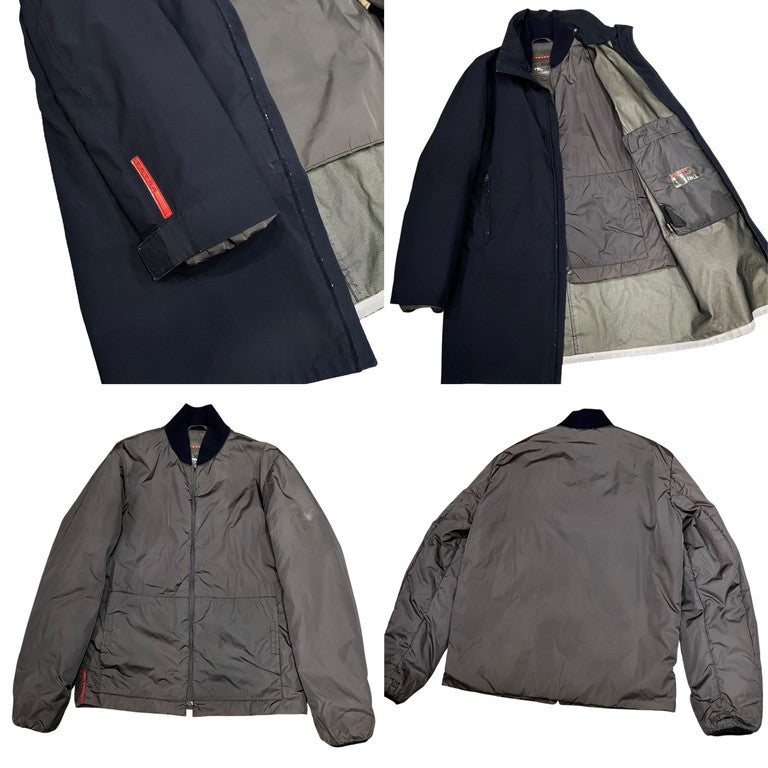 98SS 中綿ボンバーライニングゴアテックスハイネックミドルコート LOOK51 Archive アーカイブ プラダスポーツ アウター ボンバージャケット ブルゾン ライニング取り外し可 PRADA SPORTS